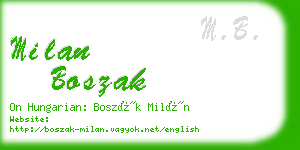 milan boszak business card